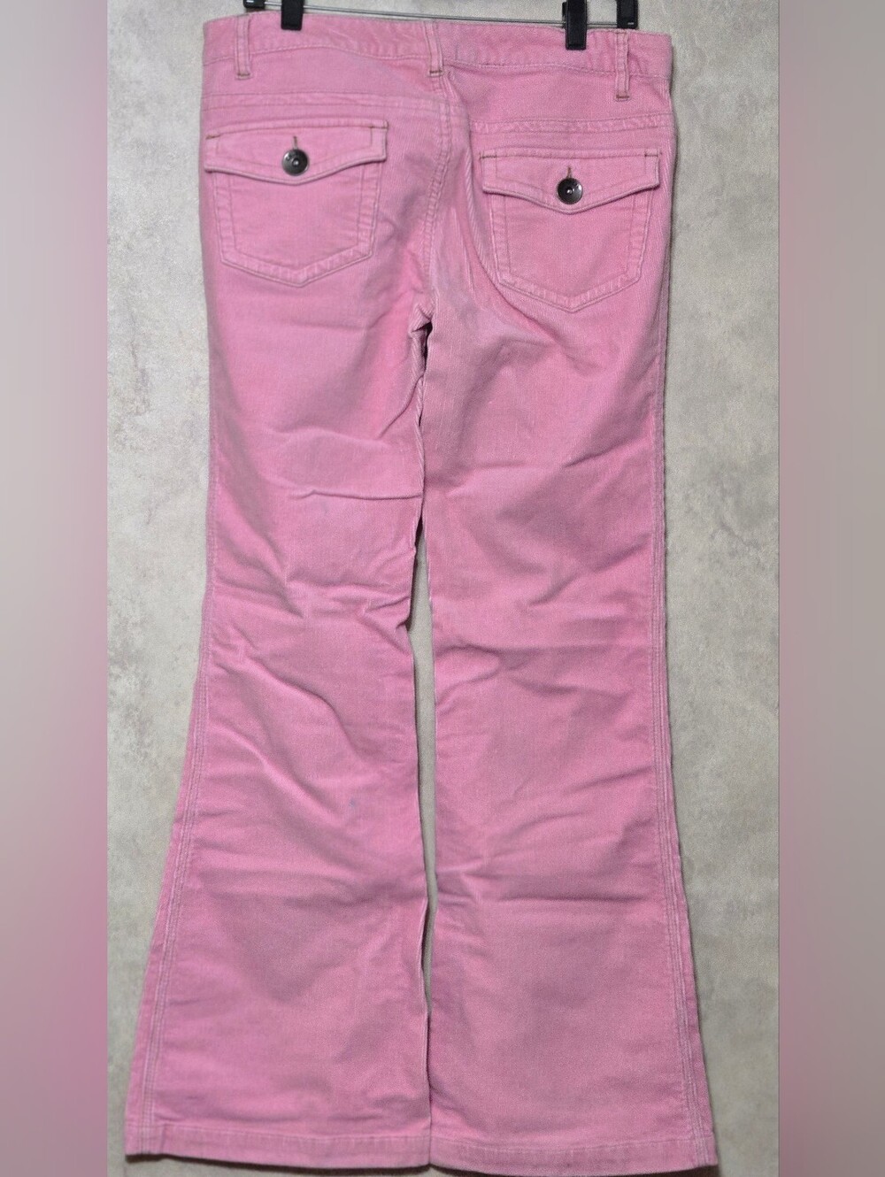 Vtg 90s Calvin Klein Pink Corduroy Jeans Size 13 Flap Pocket Flare Flawless